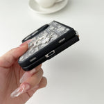 Luxury Dior Oblique Crystal Pearl iPhone Duo Case - Foldable Cover