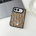Luxury Dior Oblique Crystal Pearl iPhone Duo Case - Foldable Cover