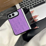Luxury Dior Oblique Embossed Leather Foldable iPhone Duo Case