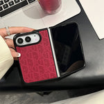 Luxury Dior Oblique Embossed Leather Foldable iPhone Duo Case