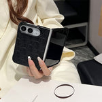 Luxury Dior Oblique Embossed Leather Foldable iPhone Duo Case
