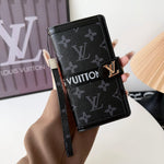 New LV Gucci Genuine Leather Monogram Wallet Apple iPhone Case