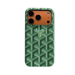GYD Vintage Monogram Emerald Green Case for iPhone 12-18 Pro & Pro Max