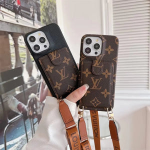 Louis Vuitton iPhone Case Card Holder Detachable Lanyard