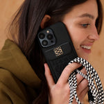 Loewe Leather Wallet Case with Crossbody Lanyard Strap for iPhone 12-18 Pro & Pro Max
