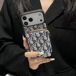 Dior Luxury iPhone Case Card Slot for iPhone 12-18 Pro & Pro Max