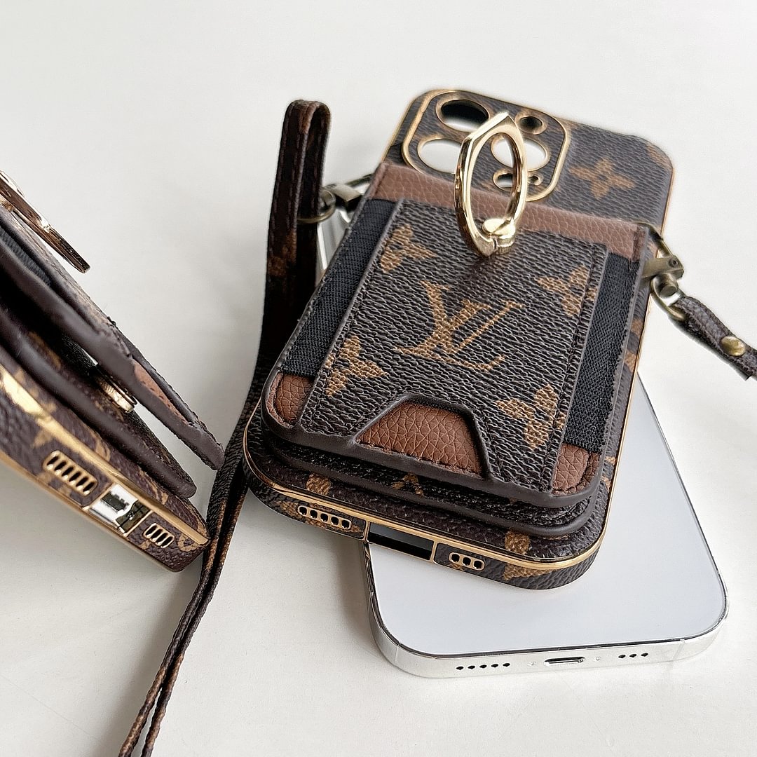 CROSSBODY CARD HOLDER LV MONOGRAM LEATHER APPLE PHONE CASE