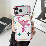 Lv Leather Card Holder Phone Case For iPhone 17 / 16 / 15 / 14/ 13