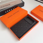 Luxury LV Leather Phone Case For iPhone 12-18 Pro & Pro Max