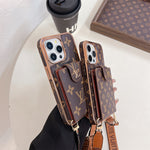 CARD BROWN PHONE CASE CROSSBODY FOR IPHONE