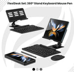 FlexiDesk Z Fold Wireless Keyboard, 360° Stand, Mouse, Pen Set