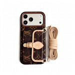 Luxury LV Monogram Case With Strap for iPhone 12-18 Pro & Pro Max