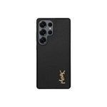 Luxury Black Saffiano Case for Samsung S22-S26 Series
