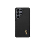 Luxury Black Saffiano Case for Samsung S22-S26 Series