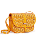 Luxury Goyardine canvas saddle crossbody bag in yellow