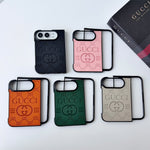 Luxury GG Monogram Canvas Foldable Case for iPhone Duo