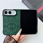 Luxury GG Monogram Canvas Foldable Case for iPhone Duo