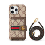 Premium Leather Wallet Crossbody Phone Case for iPhone 12-17
