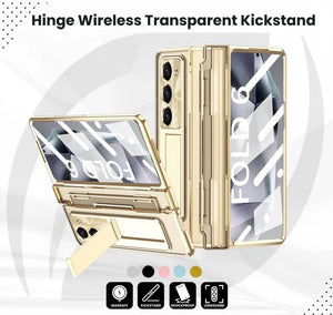 Hinge Z Fold 6, 5, 4 Wireless Transparent Kickstand Case