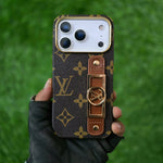 Louis Vuitton Style Monogram iPhone Case with Leather Strap for iPhone 12-17