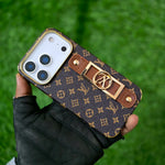 Louis Vuitton Style Monogram iPhone Case with Leather Strap for iPhone 12-17