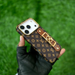 Louis Vuitton Style Monogram iPhone Case with Leather Strap for iPhone 12-17