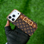 Louis Vuitton Style Monogram iPhone Case with Leather Strap for iPhone 12-17
