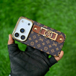 Louis Vuitton Style Monogram iPhone Case with Leather Strap for iPhone 12-17