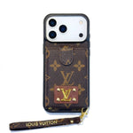Luxury Leather Case Card Holder with Gold Logo For iPhone 12-17