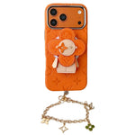 Premium Monogram Leather Case with Rotating Stand for iPhone 13-17 Series