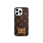 MONOGRAM LEATHER PC HARD BACK CASE FOR IPHONE