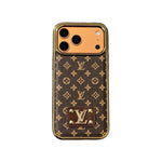 Luxury Phone Case with Gold Logo For iPhone 13-17