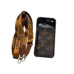 Monogram Leather Phone Case For iPhone 13-17