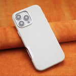 Luxury Plain Leather MagSafe Magnetic Metal Hollow Button Shockproof Cover Case For iPhone