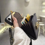 Premium Leather Monogram iPhone Case With Wallet And Crossbody Strap