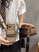 Luxury Leather Coach Phone Case with Wallet for iPhone 12-18 Pro & Pro Max
