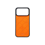 Stamped Leather H Phone Case  For iPhone 17 / 16 / 15 / 14