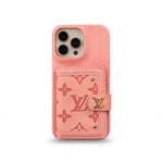 LV Luxury Leather Card Holder Phone Case for iPhone 12-18 Pro & Pro Max