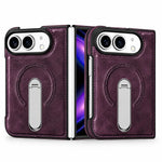 Leather Magnetic Ring Stand Case for iPhone Duo