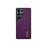 Luxury Purple Saffiano Case for Samsung S22-S26 Series