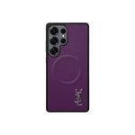 Luxury Purple Saffiano Case for Samsung S22-S26 Series