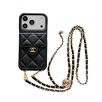 Luxury Leather Crossbody Wallet Case for iPhone 13 - 17 Series