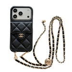 Luxury Leather Crossbody Wallet Case for iPhone 14 - 17 Series