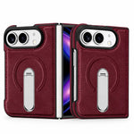 Leather Magnetic Ring Stand Case for iPhone Duo