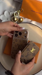 Classic Leather Monogram iPhone Case With magnetic Wallet