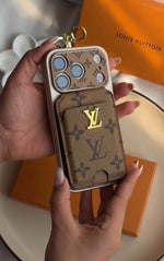 Classic Leather Monogram iPhone Case With magnetic Wallet