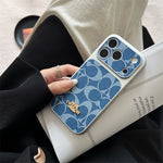 Premium Embossed Leather Phone Case with Gold Emblem For iPhone 13-17 with Gold Logo