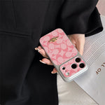 Premium Embossed Leather Phone Case with Gold Emblem For iPhone 13-17 with Gold Logo