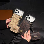 Luxury COACH Leather with Card Wallet Slot For iPhone 12-17 Series