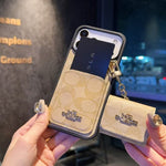 Luxury COACH Leather with Card Wallet Slot For iPhone 12-17 Series